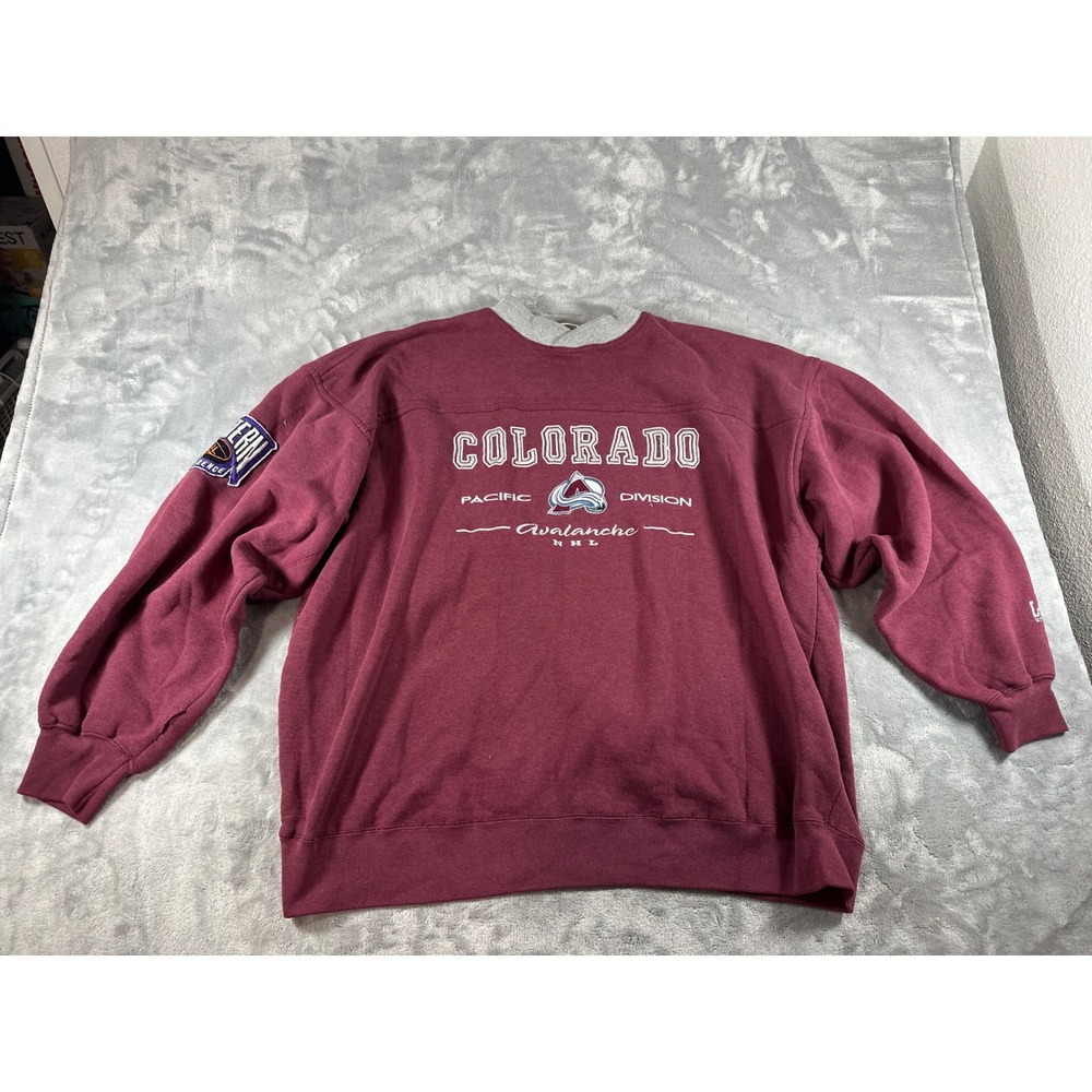 Lee Sport Colorado Avalanche NHL Sweatshirt Burgundy XL Vintage Hockey Pullover